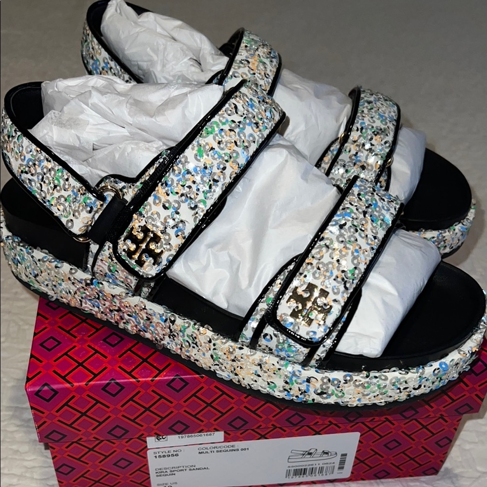 Tory Burch Sequin Platform Sandals